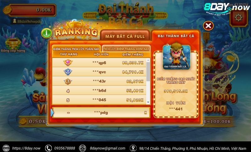 Giao dien game Dai Thanh Bat Ca 8Day - Hinh 4